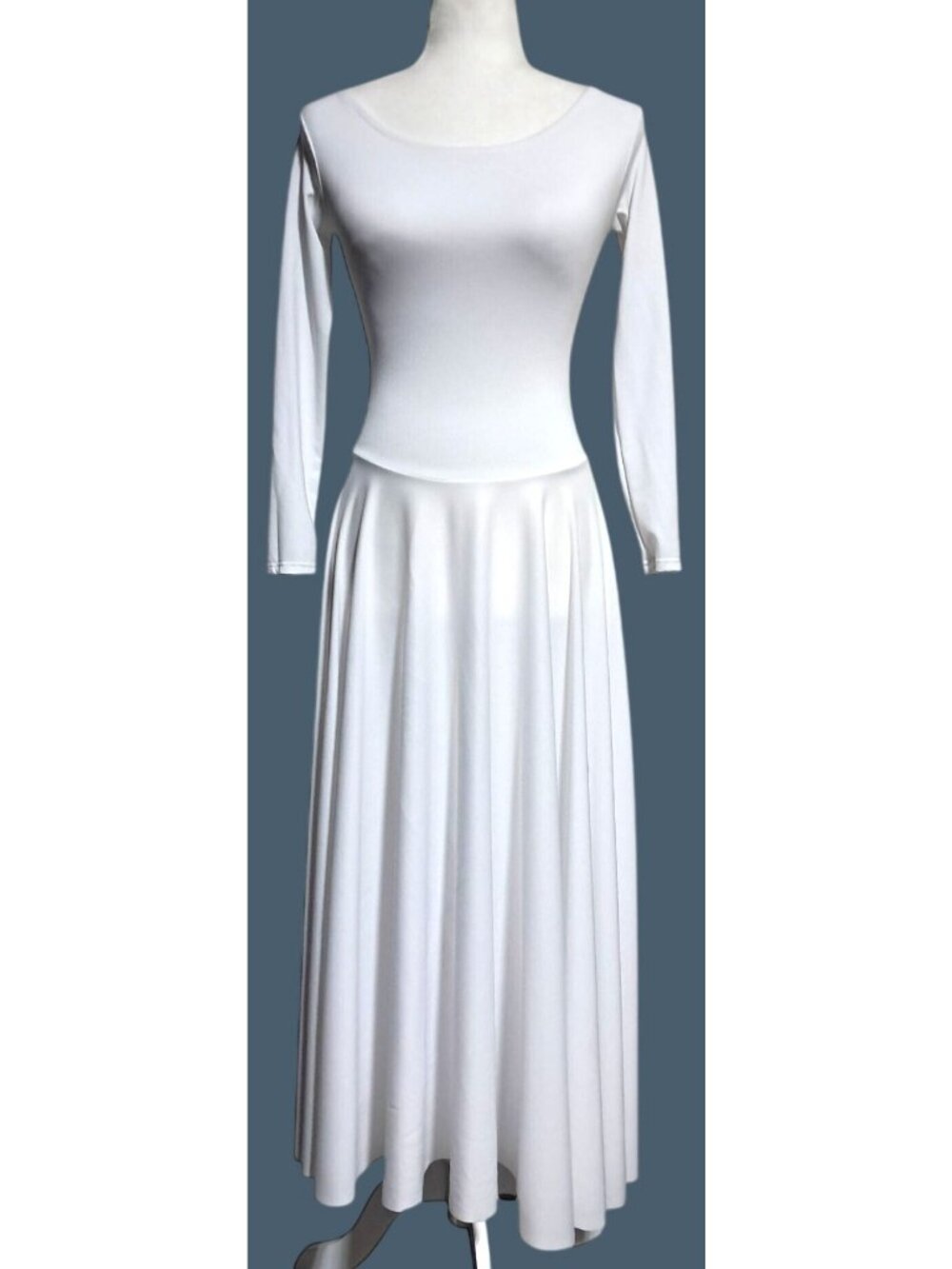 Body Wrappers White Maxi Dress Womens S Long Sleeve Whimsy Fairy Dance Ballet Po